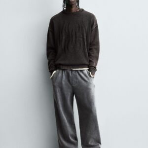 reversible sweater with ripped effect